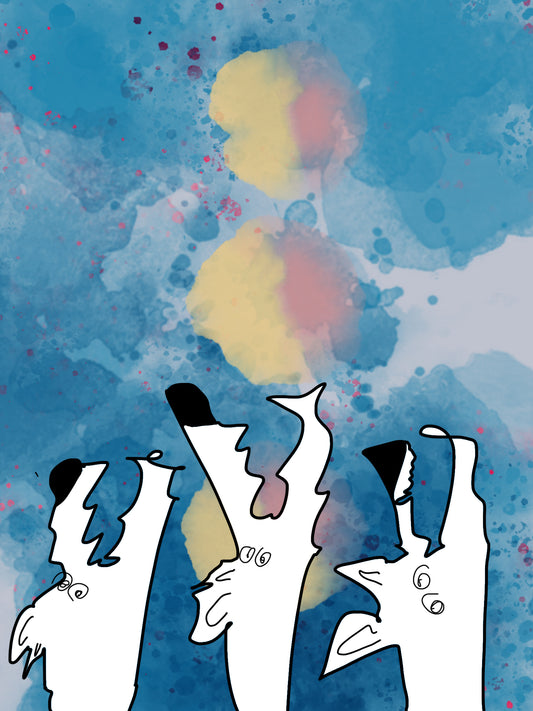 Three wolves and three moons